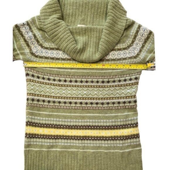 OLD NAVY BRAND Nordic Lambswool Cowl Neck Sweater Women's Large Sage Striped EUC - Picture 8 of 11